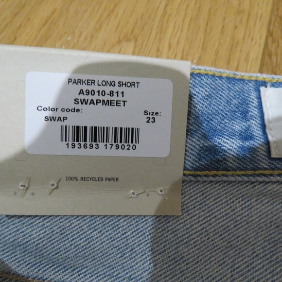 AGOLDE Parker Long Shorts in Swapmeet Light Denim Boho Distressed Casual 23 NWT - Picture 10 of 11